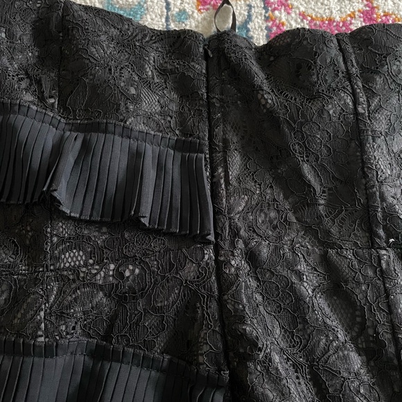 NY & Co Black Lace Strapless Dress Size 12 Y2K 2000s Fairy Goth Romantic - Picture 4 of 10